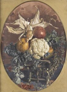 Stillleben Mit Mais, Blumenkohl Und Apfeln by Paul Demme