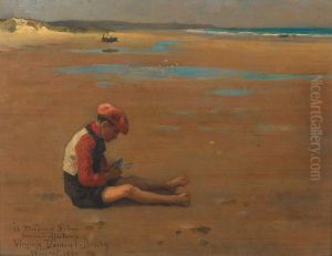 Jeune Garcon Sur La Plage by Virginie Demont-Breton