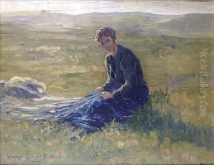 Jeune Fille Dans La Prairie A Wissant