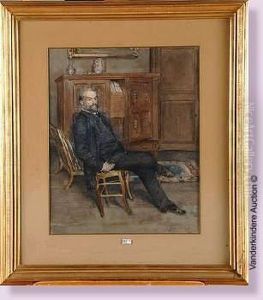 Homme Assis Dans Son Cabinet De Travail by Gustave Den Duyts