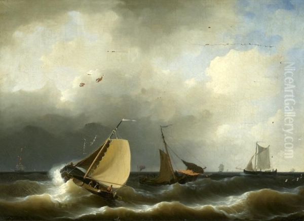 Sailing Vessels Off The Coast - view 1