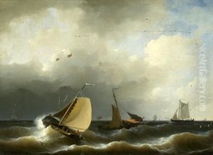 Sailing Vessels Off The Coast
