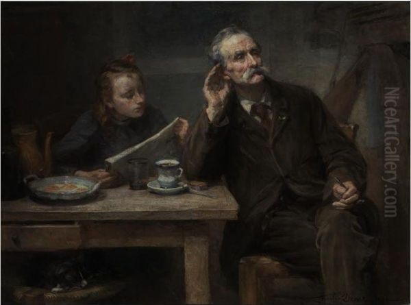 Reading To Grandfather - view 1