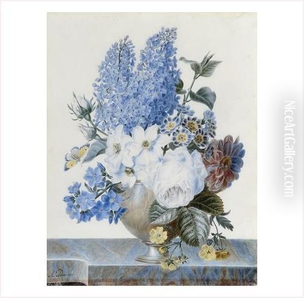 Vase De Fleurs Sur Un Entablement - view 1