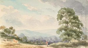 A Lone Figure Before A Rural Landscape, With 9 Other Views By The Same Hand A Lone Figure Before A Rural Landscape, With 9 Other Views By The Same Hand