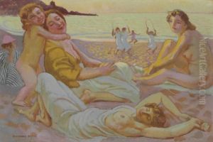 La Plage De Trestignel, Perros-guirec by Maurice Denis