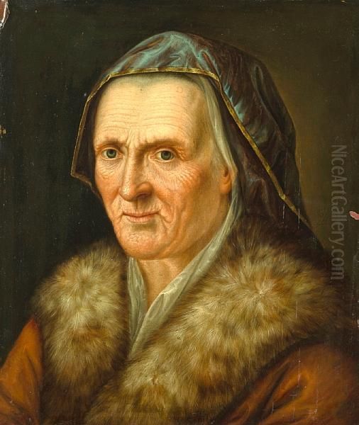 A Portrait Of A Woman With Fur Collar - view 1