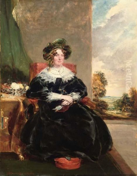 Portrait Of A Lady, Wearing A Black Dress - view 1