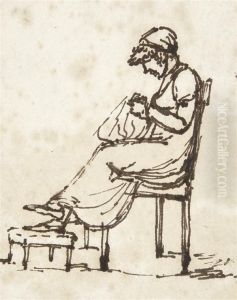 Femme Cousant by Dominique Vivant Denon