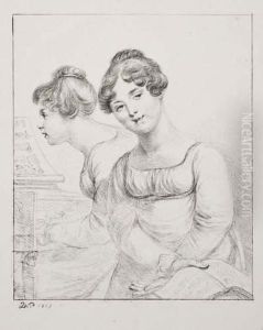 Deux Jeunes Filles, L'une Au Clavecin, L'autre Tenant Une Partition by Dominique Vivant Denon