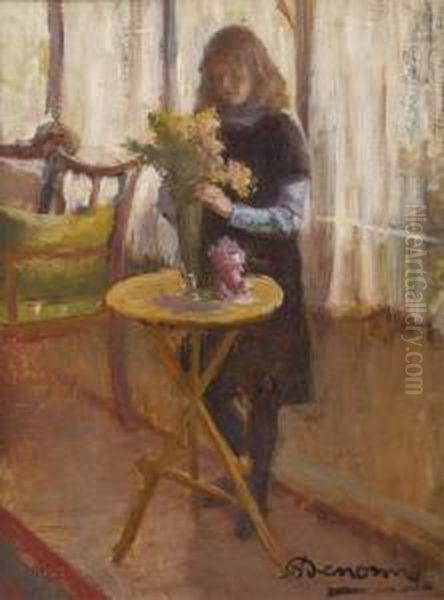 Jeune Fille Au Bouquet Defleurs - view 1