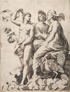 Juno, Ceres And Psyche by Marco Dente Da Ravenna