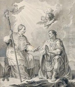 Vescovo Che Parla Con San Maurizio