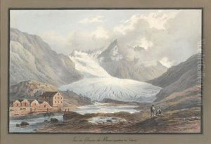 Vue Du Glacier Du Rhone (canton Du Valais)