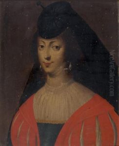 Portrait De Femme A La Robe Rouge by Claude Deruet