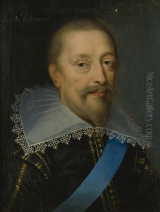 Portrait Of A Man With Blue Sash by Claude Deruet