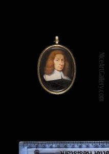A Gentleman, Wearing Black Cloak And White Lawn Collar, His Light Brown Hair Curled. by David Des Granges