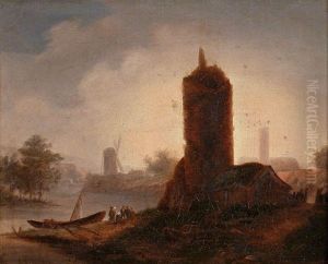 Bergerie Et Moulin En Bas De Riviere. by Jean Julien Deschamps