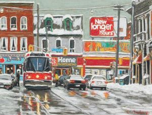 Streetcar At Parliament, Cabbagetown by Louis Henri Deschamps