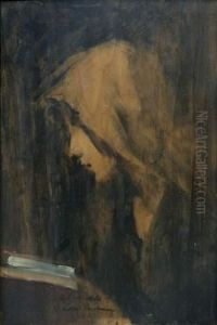 Jeune Femme Lisant. by Louis Henri Deschamps