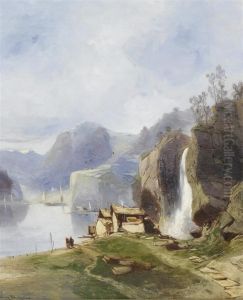 Waterfall. by Eugene Deshayes