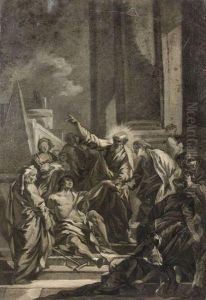 Saint Pierre Guerissant Le Paralytique, Grisaille