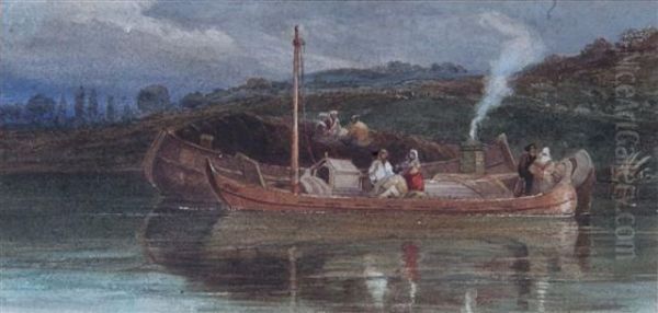 Figures On A Barge - view 1
