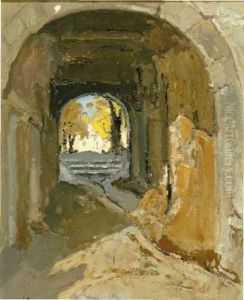 Rue Voutee A Montpezat by Louis Marc Desire Lucas
