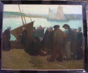 Pecheurs Au Port by Louis Marie Desire-Lucas