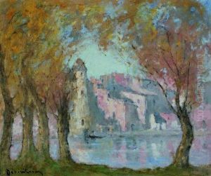 Automne A Espalion. by Louis Marie Desire-Lucas