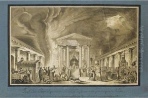 A Night-time Ceremony Before The Temple Of Isis, Pompeii A Night-time Ceremony Before The Temple Of Isis, Pompeii