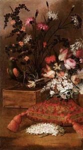 Natura Di Morta Con Fiori, Cuscino Ecardellino