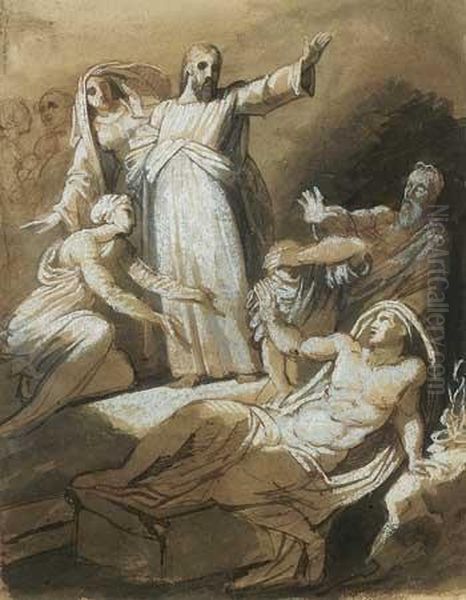 La Resurrection De Lazare
Plume Et Encre Brune, Lavis Brun Et Gris, Sanguine - view 1