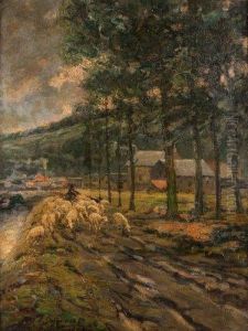 Paysage Au Troupeau by Ernest Desurmont