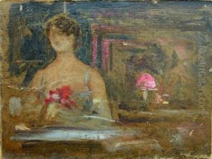 Femme Au Salon De The by Georges Desvallieres