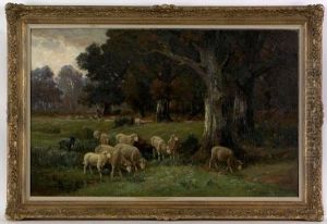 Landscape With Sheep by James Desvarreux-Larpenteur