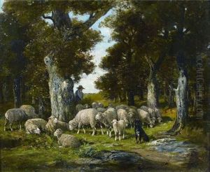 Berger Et Ses Moutons by James Desvarreux-Larpenteur