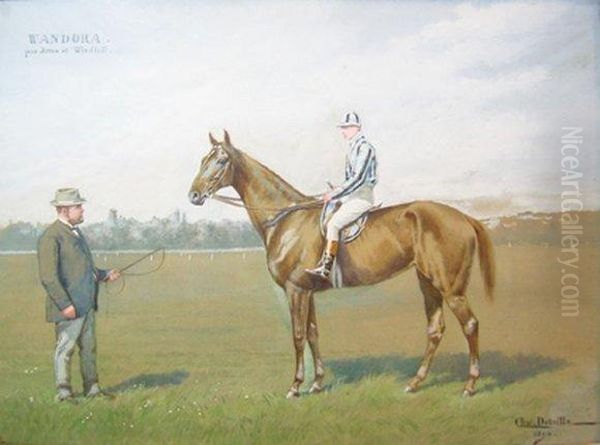 Le Cheval Wandora Avec Son Proprietaire Et Son Jockey - view 1