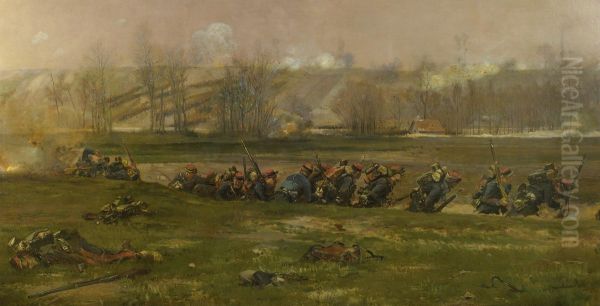 Allant Au Feu: A Fragment From The Panorama Of The Battle Of Champigny - view 1