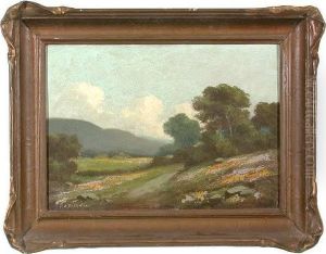 California Landscape Withpoppies And Lupin by Richard Detreville