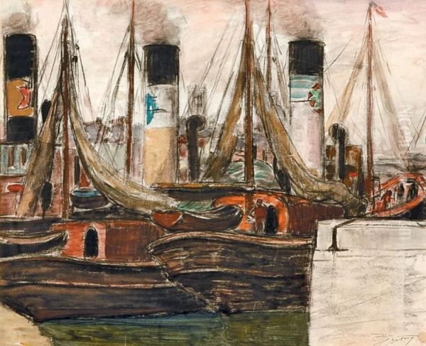 Remorqueurs A Quai Au Havre - view 1
