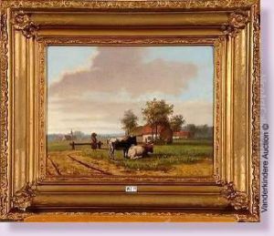 Paysage Anime Aux Vaches by A. Detroyer
