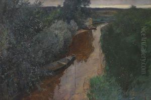 Dammerung Am Bach by Ludwig Dettmann