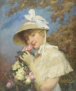 Ragazza Tra I Fiori by Eugene Auguste Francois Deully