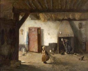 Tending The Fire by Frans Deutmann