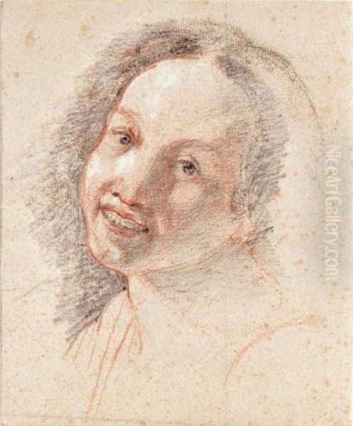 Study Of The Head Of A Smiling Girl - view 1