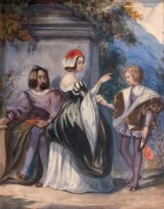 Scene Troubadour by Eugene Francois Marie Joseph Deveria