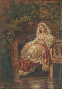 Odalisque Aux Eaux Douces by Henri V. Deveria
