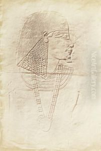 Estampage Sur Papier D'un Bas-relief Egyptien by Theodule Deveria
