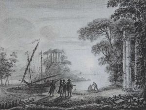Capriccio Met Personages Aan De Kust Bij Maanlicht